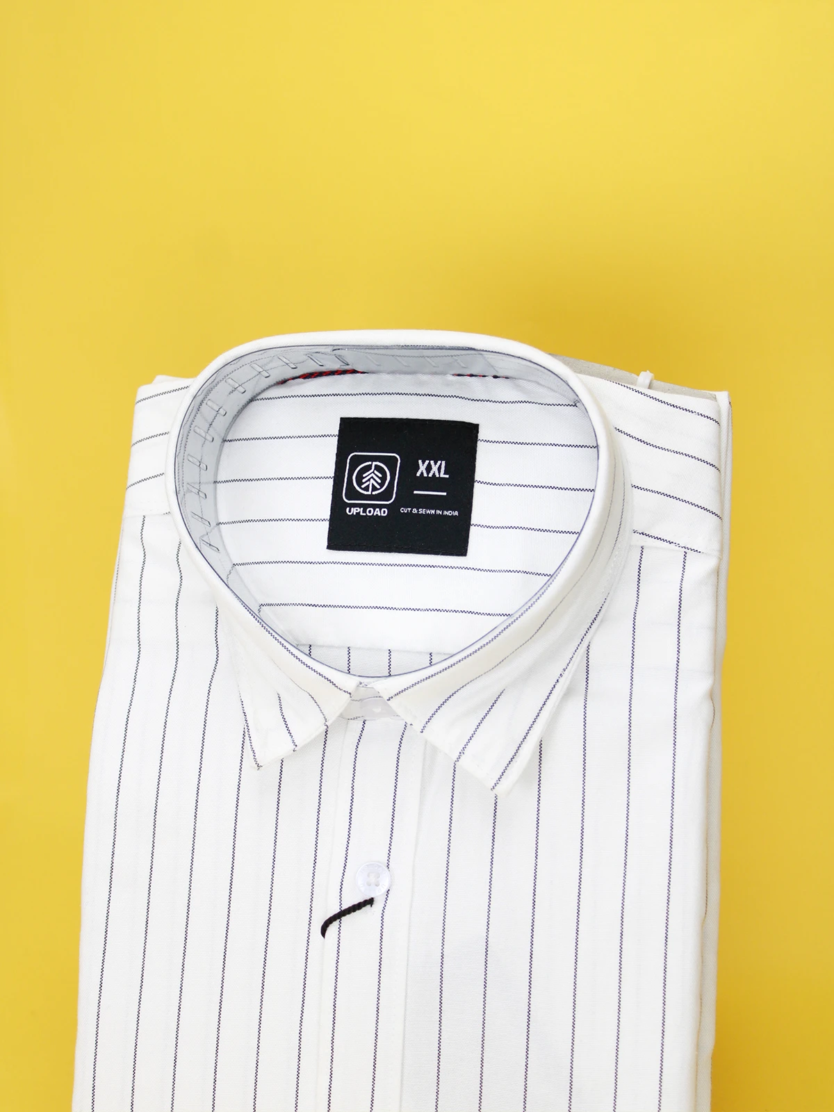Men's Slim Fit White Strip Cotton Shirt. - Image 2