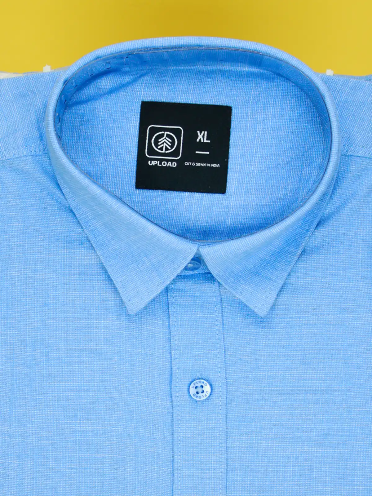 Men's Sky Blue Linen Shirt | Premium Cotton-Linen Blend