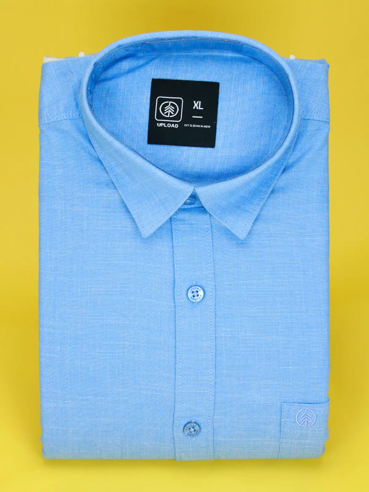 Men's Sky Blue Linen Shirt | Premium Cotton-Linen Blend