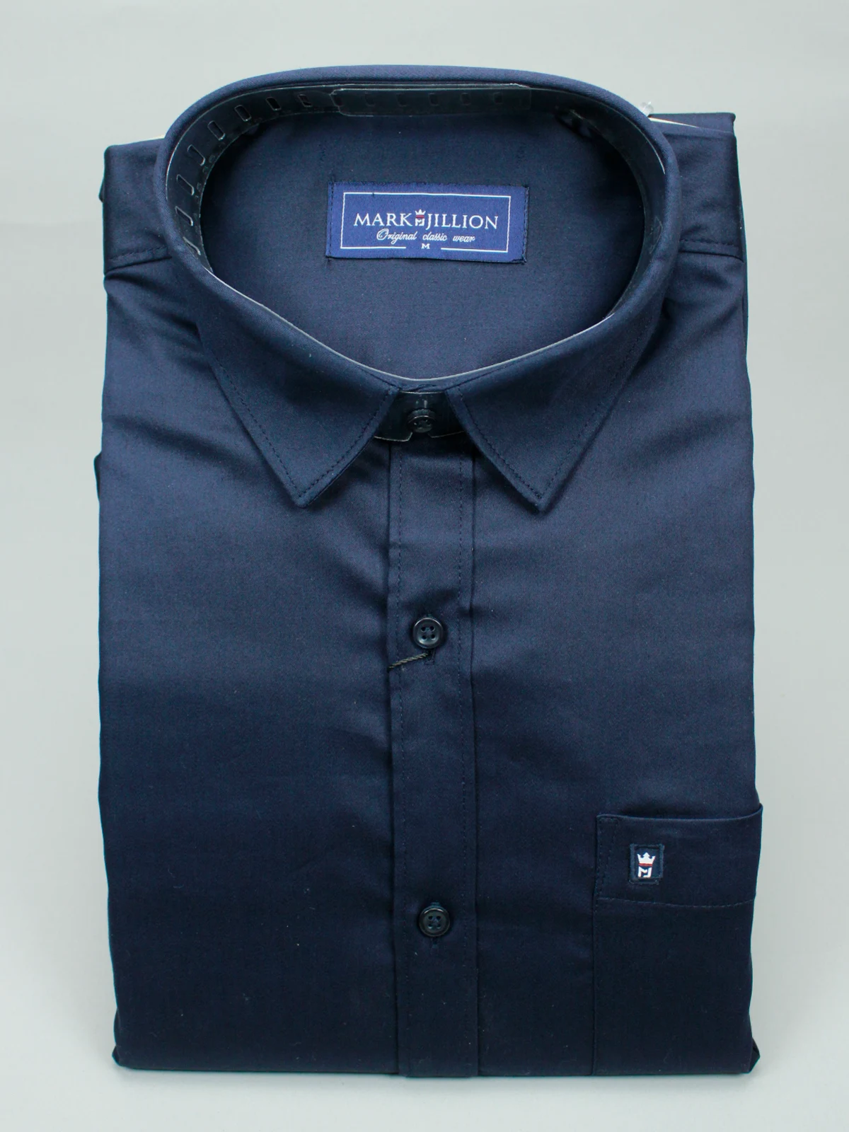 Men’s Midnight Blue Satin Shirt | Solid Luxe Formal Wear