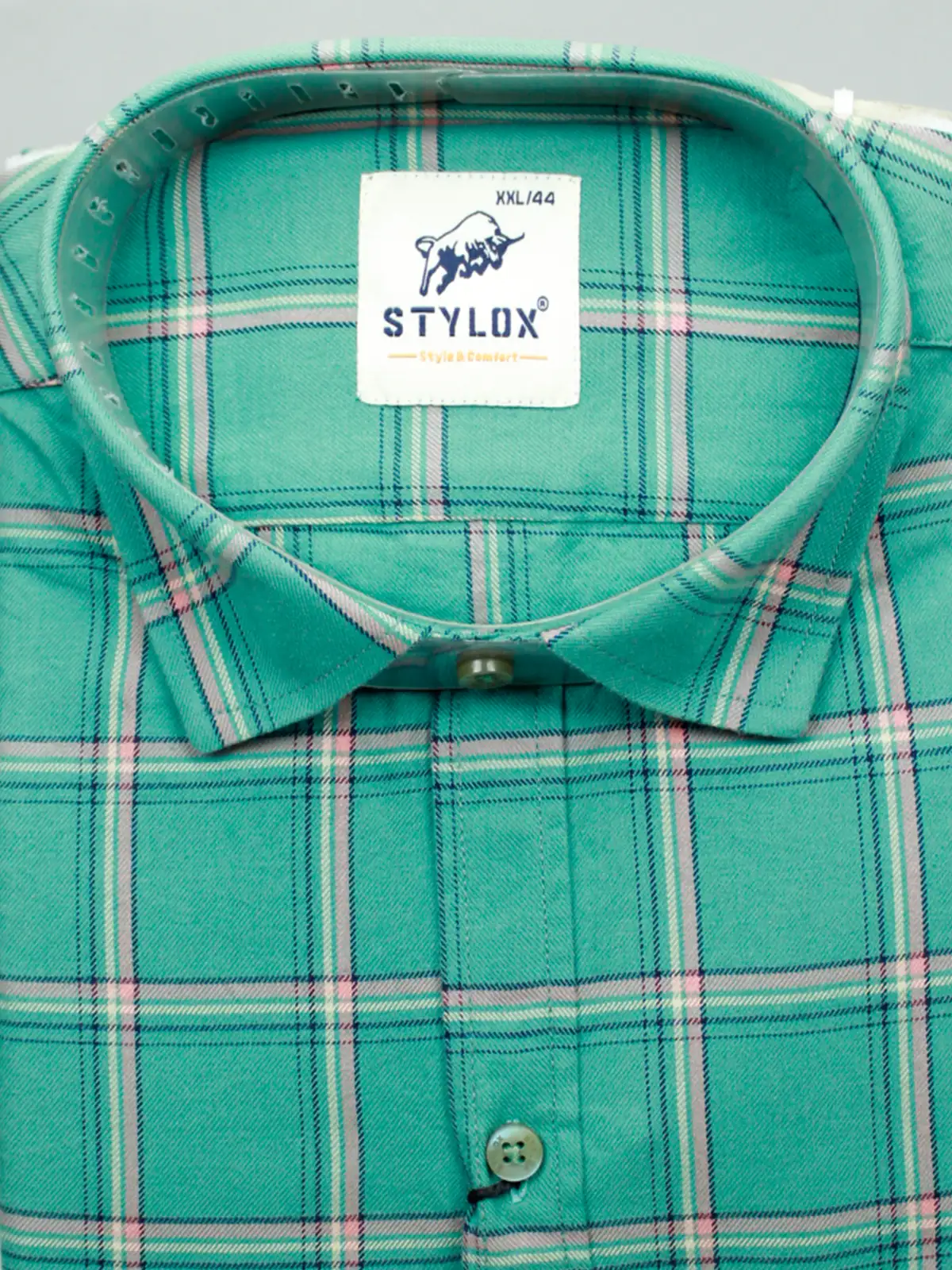 Men’s Bright Green Plaid Casual Shirt | Pink & Navy Check