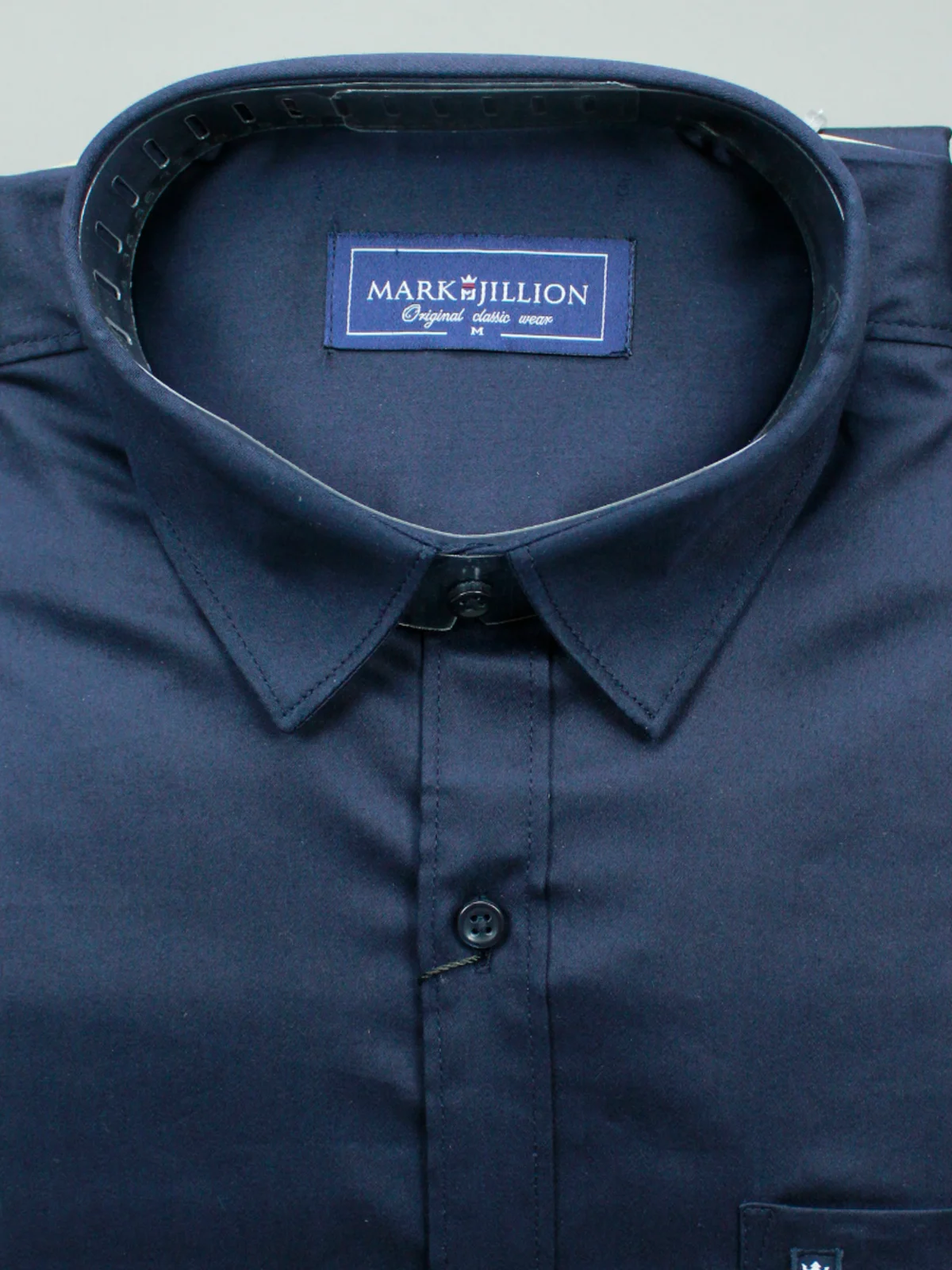Men’s Midnight Blue Satin Shirt | Solid Luxe Formal Wear