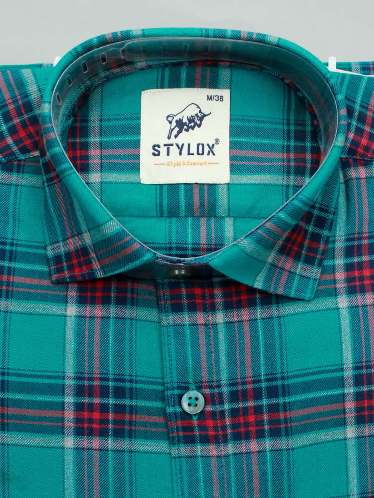 Men's Bold Teal Plaid Flannel Shirt | Cozy Casual Check