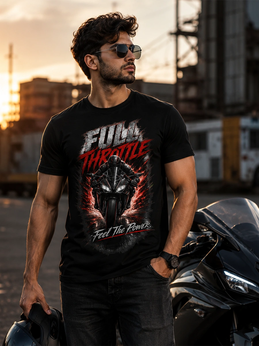 Motorcycle Print Streetwear T-Shirt for Men. - Image 2