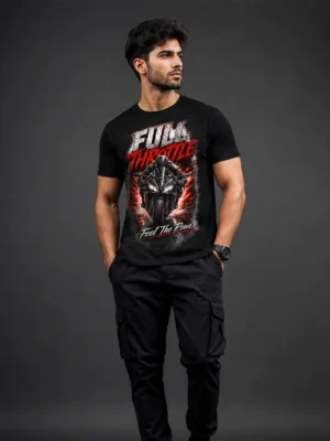 Motorcycle Print Streetwear T-Shirt for Men.